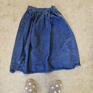 Vintage weathered blues denim skirt